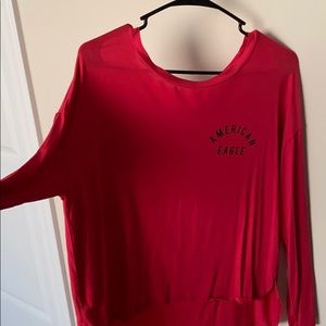 Long-Sleeved Red American Eagle top